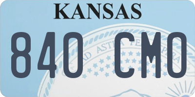 KS license plate 840CMO