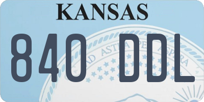 KS license plate 840DDL