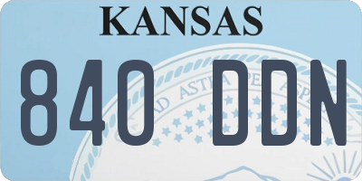 KS license plate 840DDN