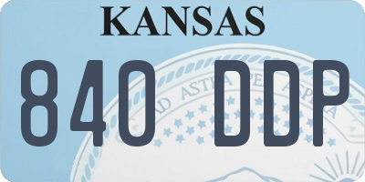 KS license plate 840DDP