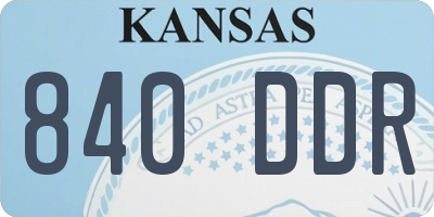 KS license plate 840DDR