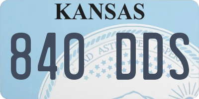 KS license plate 840DDS