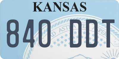 KS license plate 840DDT