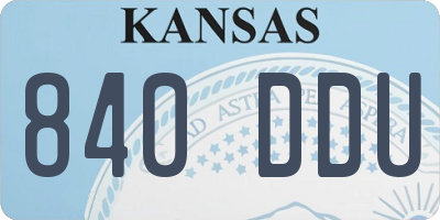 KS license plate 840DDU