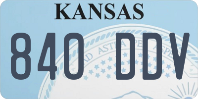KS license plate 840DDV