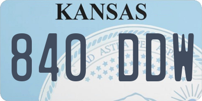 KS license plate 840DDW
