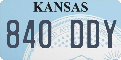 KS license plate 840DDY