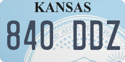 KS license plate 840DDZ