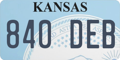 KS license plate 840DEB