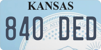 KS license plate 840DED