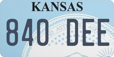 KS license plate 840DEE