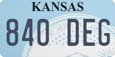 KS license plate 840DEG