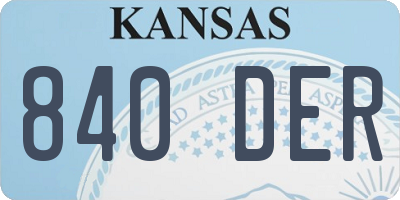 KS license plate 840DER