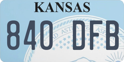 KS license plate 840DFB