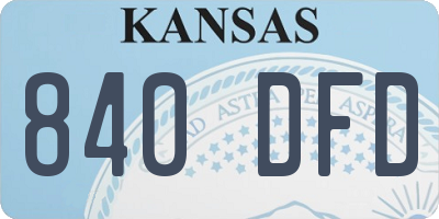KS license plate 840DFD