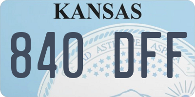 KS license plate 840DFF