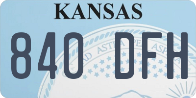 KS license plate 840DFH
