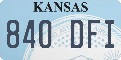 KS license plate 840DFI