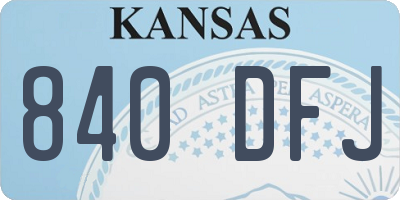 KS license plate 840DFJ