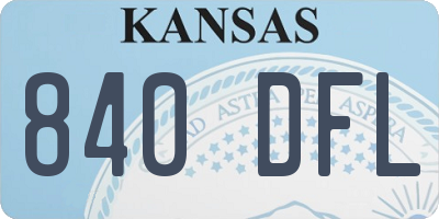 KS license plate 840DFL