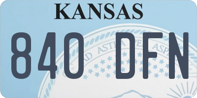 KS license plate 840DFN