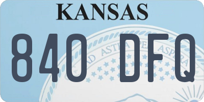KS license plate 840DFQ