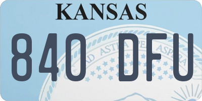 KS license plate 840DFU