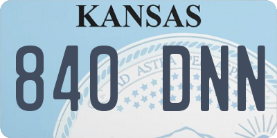 KS license plate 840DNN
