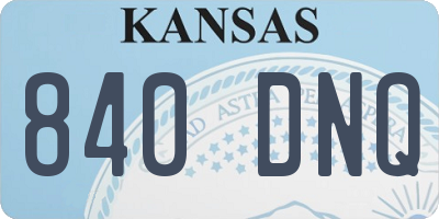 KS license plate 840DNQ