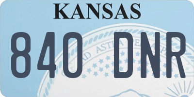 KS license plate 840DNR