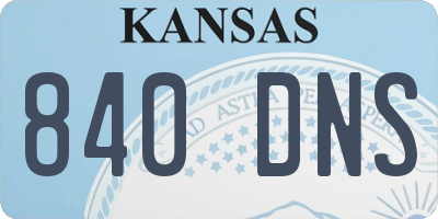 KS license plate 840DNS