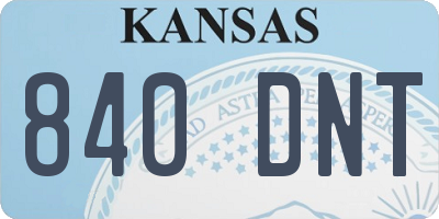 KS license plate 840DNT