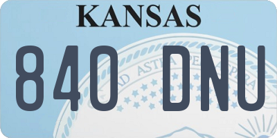 KS license plate 840DNU