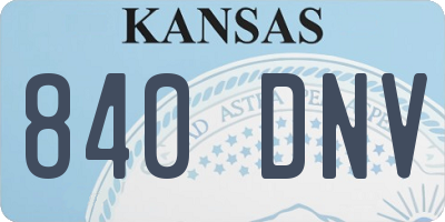 KS license plate 840DNV