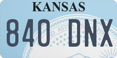 KS license plate 840DNX