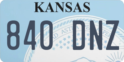 KS license plate 840DNZ