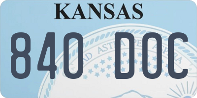 KS license plate 840DOC