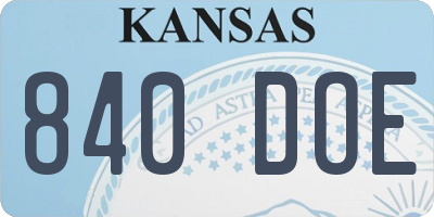 KS license plate 840DOE