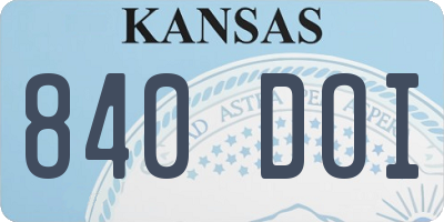 KS license plate 840DOI