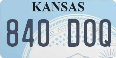 KS license plate 840DOQ
