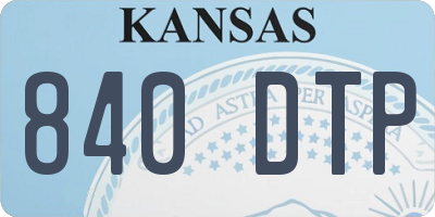 KS license plate 840DTP