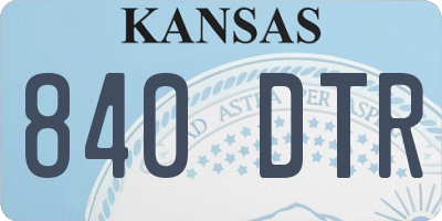 KS license plate 840DTR