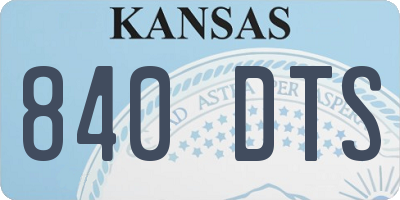 KS license plate 840DTS