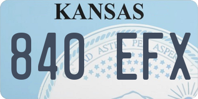 KS license plate 840EFX