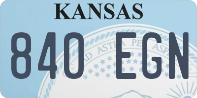 KS license plate 840EGN