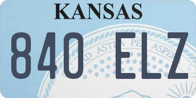KS license plate 840ELZ
