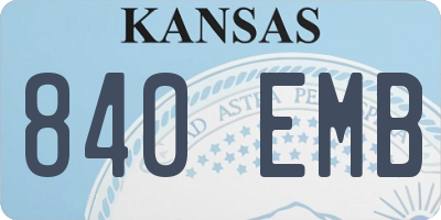 KS license plate 840EMB