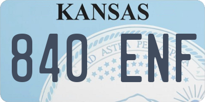 KS license plate 840ENF