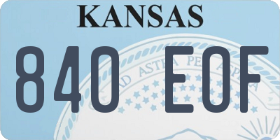 KS license plate 840EOF