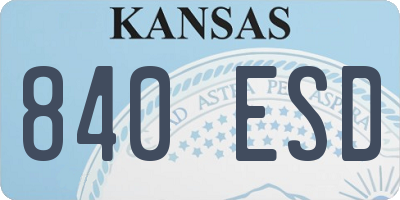 KS license plate 840ESD